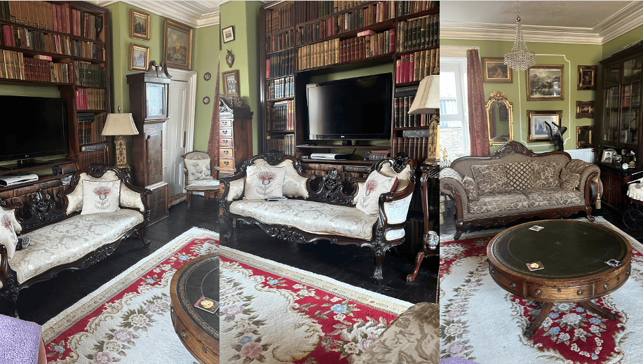 Projected visual stimuli — interior views of a comfort space