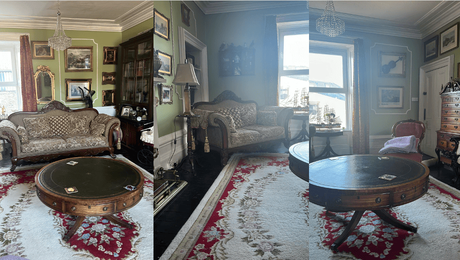 Projected visual stimuli — further interior views of a comfort space